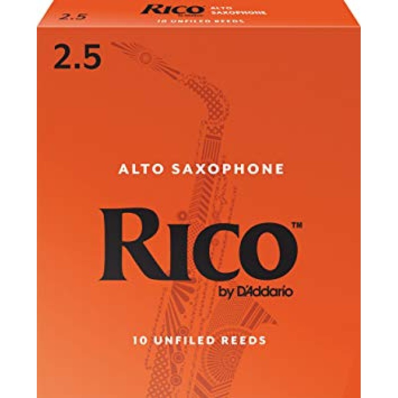 Rico by D'Addario RJA1025 Alto Saxophone Reeds - Strength 2.5 - 10 Pieces