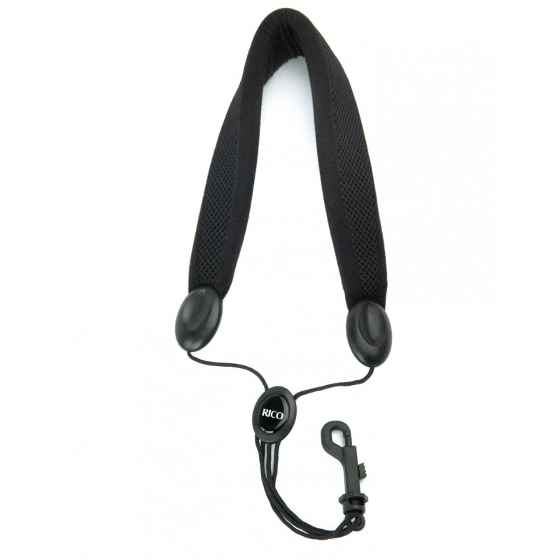 Rico SLA18 Padded Strap with Plastic Snap Hook for Tenor and Baritone Saxophones - Black