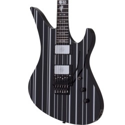 Schecter 1740 Electric Guitar Synyster Custom - Gloss Black With Silver Pin Stripes