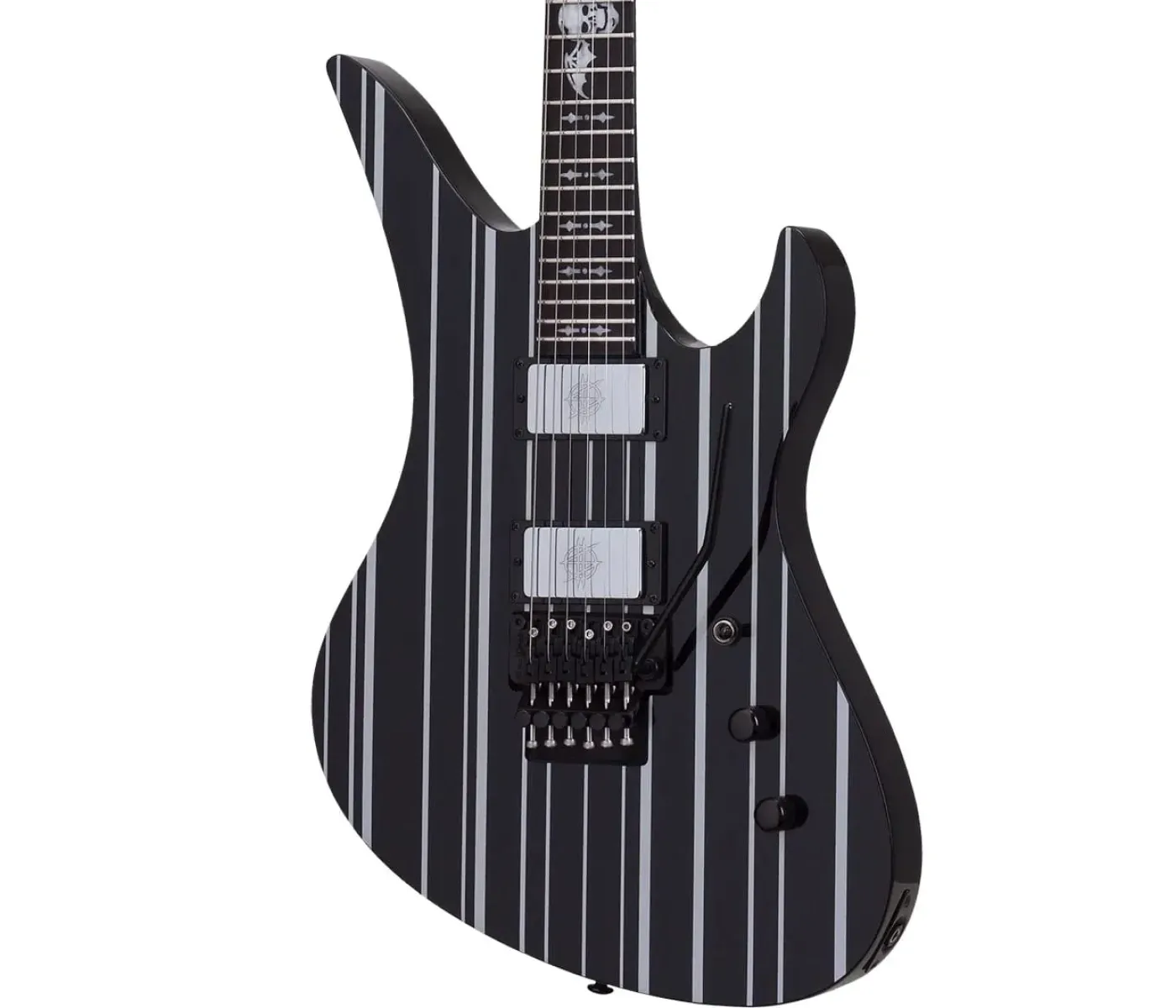 Schecter 1740 Electric Guitar Synyster Custom - Gloss Black With Silver Pin Stripes,(PRE-ORDER) Schecter 1740 Electric Guitar Synyster Custom - Gloss Black With Silver Pin Stripes,(PRE-ORDER)