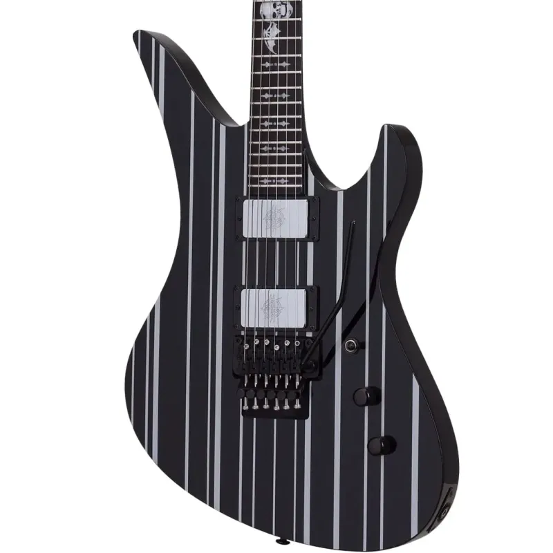 Schecter 1740 Electric Guitar Synyster Custom - Gloss Black With Silver Pin Stripes,(PRE-ORDER)