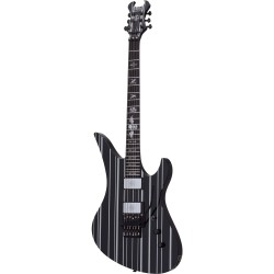 Schecter 1740 Electric Guitar Synyster Custom - Gloss Black With Silver Pin Stripes