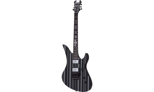 Schecter 1740 Electric Guitar Synyster Custom - Gloss Black With Silver Pin Stripes