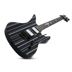 Schecter 1740 Electric Guitar Synyster Custom - Gloss Black With Silver Pin Stripes