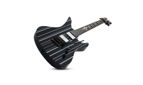 Schecter 1740 Electric Guitar Synyster Custom - Gloss Black With Silver Pin Stripes