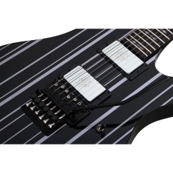 Schecter 1740 Electric Guitar Synyster Custom - Gloss Black With Silver Pin Stripes