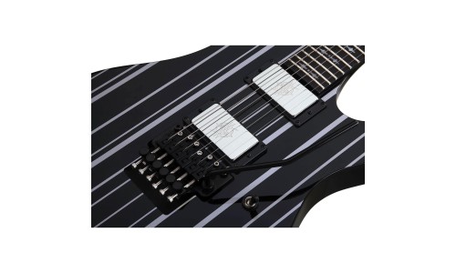 Schecter 1740 Electric Guitar Synyster Custom - Gloss Black With Silver Pin Stripes