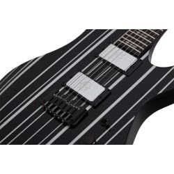 Schecter 1747 Electric Guitar Synyster Custom HT - Gloss Black With Silver Pin Stripes