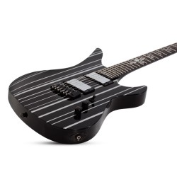 Schecter 1747 Electric Guitar Synyster Custom HT - Gloss Black With Silver Pin Stripes