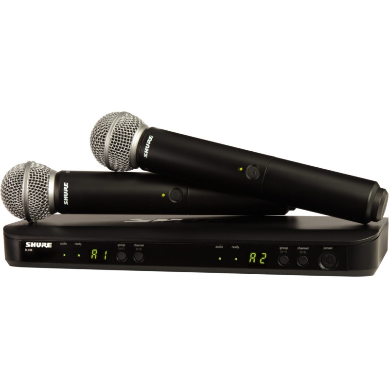 Shure BLX288UK/SM58 X Dual Channel Wireless Handheld Microphone System BLX288-SM58