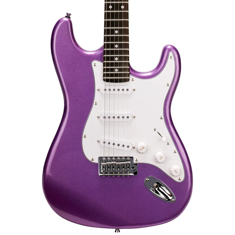 SX Guitar ED1 Vintage Style Electric with Bag - Metallic Purple