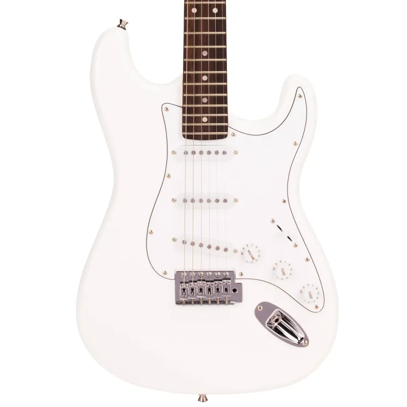 SX Guitar ED1 Vintage Style Electric with Bag - White