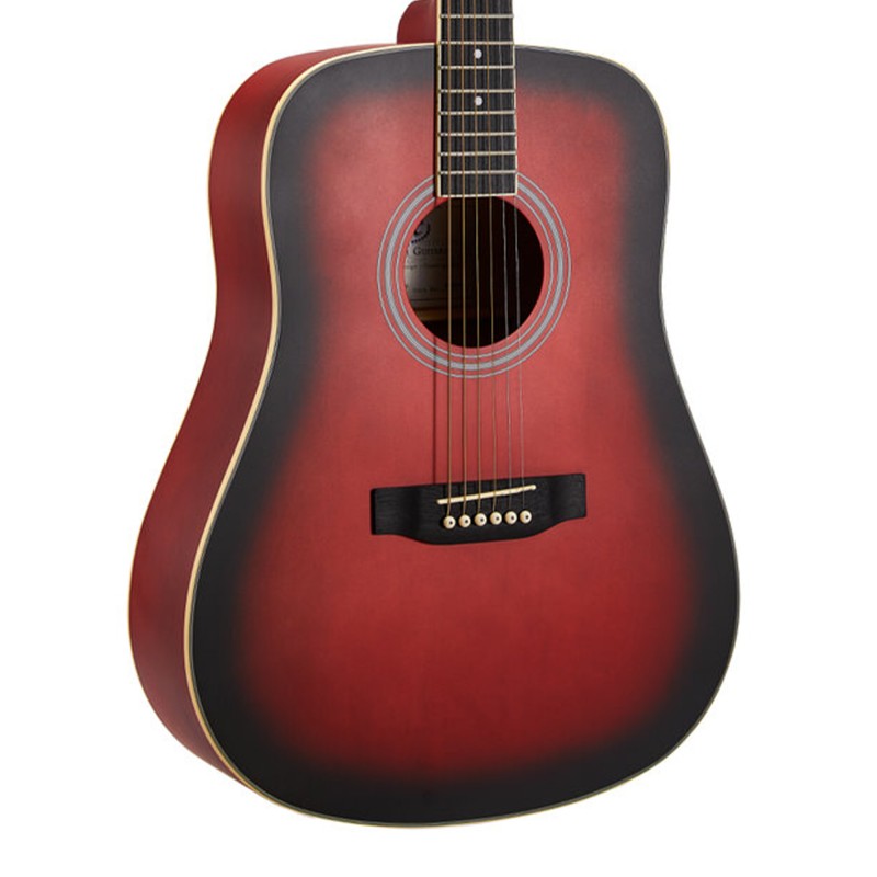 SX Guitar SD103KRDS 3/4 Dreadnought Acoustic Guitar Kit - Red SX Guitar SD103KRDS 3/4 Dreadnought Acoustic Guitar Kit - Red