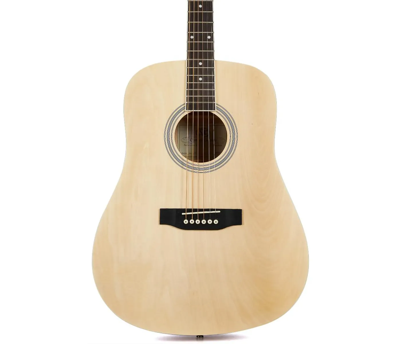 SX Guitar SD104G Dreadnought Acoustic - Gloss Natural