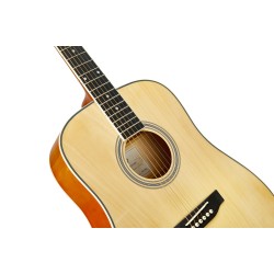 SX Guitar SD104G Dreadnought Acoustic - Gloss Natural