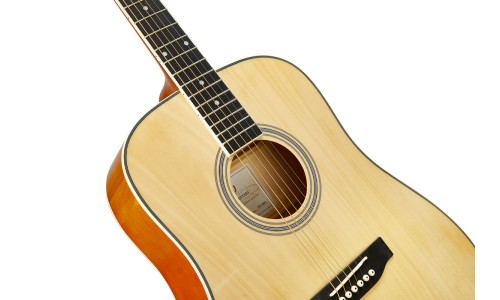 SX Guitar SD104G Dreadnought Acoustic - Gloss Natural