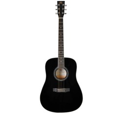 SX Guitar SD104GBK Dreadnought Acoustic - Gloss Black