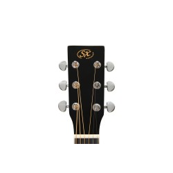 SX Guitar SD104GBK Dreadnought Acoustic - Gloss Black