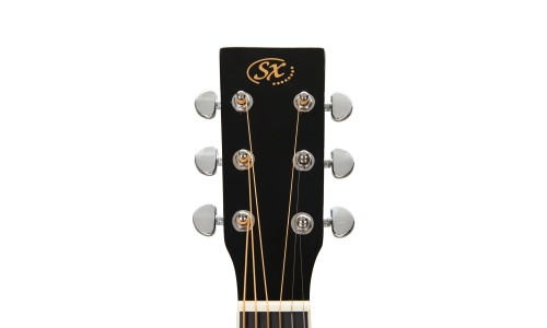 SX Guitar SD104GBK Dreadnought Acoustic - Gloss Black