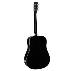 SX Guitar SD104GBK Dreadnought Acoustic - Gloss Black