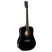 SX Guitar SD104GBK Dreadnought Acoustic - Gloss Black