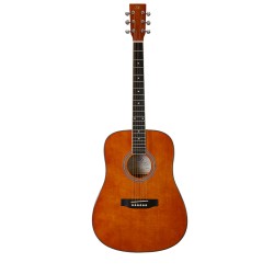 SX Guitar SD104GBR Dreadnought Acoustic - Gloss Brown