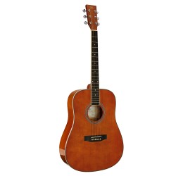 SX Guitar SD104GBR Dreadnought Acoustic - Gloss Brown