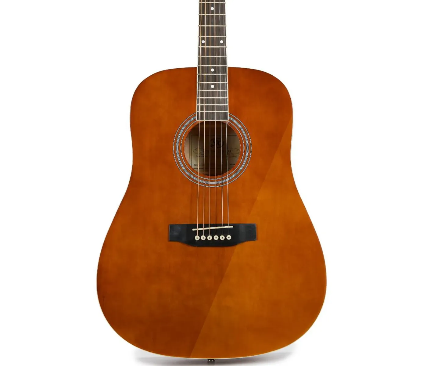 SX Guitar SD104GBR Dreadnought Acoustic - Gloss Brown