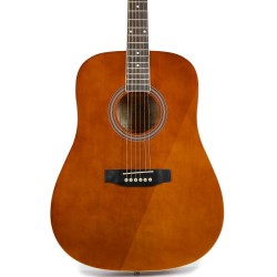 SX Guitar SD104GBR Dreadnought Acoustic - Gloss Brown