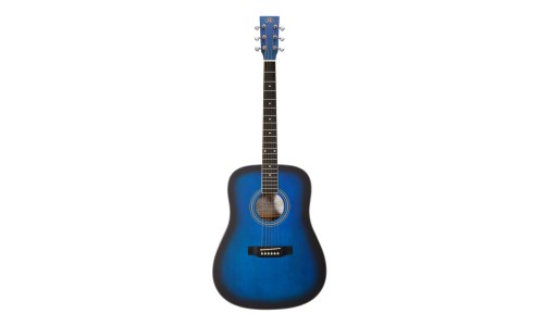 SX Guitar SD104GBUS Dreadnought Acoustic - Gloss Blue Sunburst