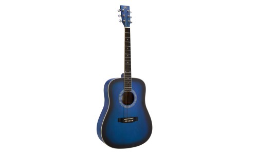 SX Guitar SD104GBUS Dreadnought Acoustic - Gloss Blue Sunburst