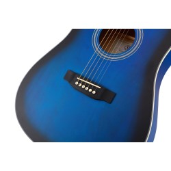 SX Guitar SD104GBUS Dreadnought Acoustic - Gloss Blue Sunburst