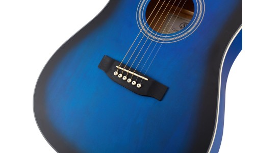 SX Guitar SD104GBUS Dreadnought Acoustic - Gloss Blue Sunburst