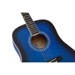 SX Guitar SD104GBUS Dreadnought Acoustic - Gloss Blue Sunburst