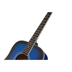 SX Guitar SD104GBUS Dreadnought Acoustic - Gloss Blue Sunburst