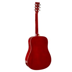 SX Guitar SD104GRDS Dreadnought Acoustic - Gloss Red Sunburst