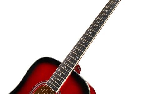 SX Guitar SD104GRDS Dreadnought Acoustic - Gloss Red Sunburst