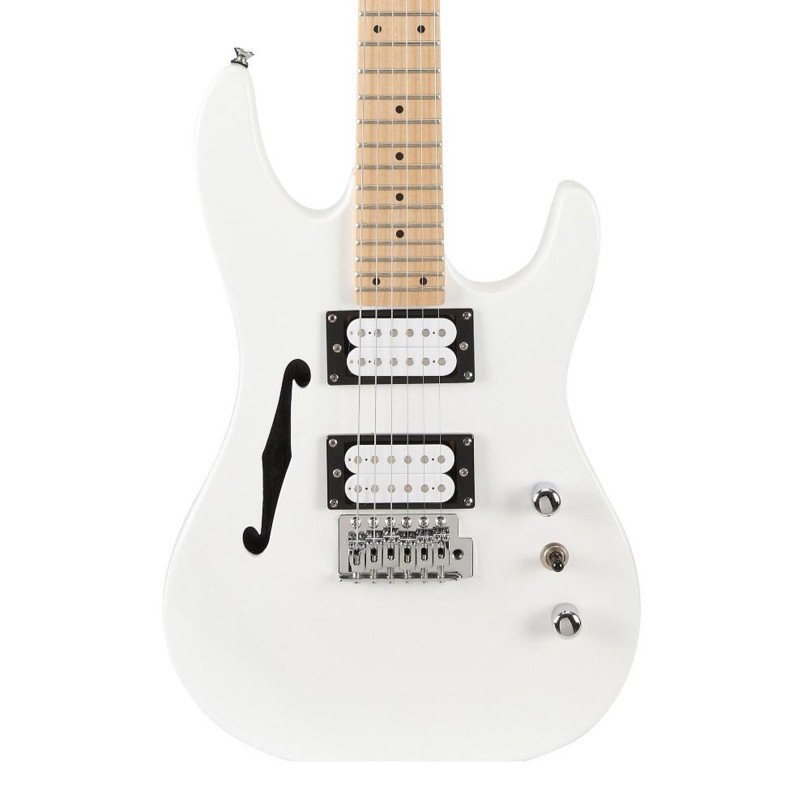 SX Guitar SE/MINI/H/WT Hawk Semi Hollowbody SE Mini Electric Guitar - White