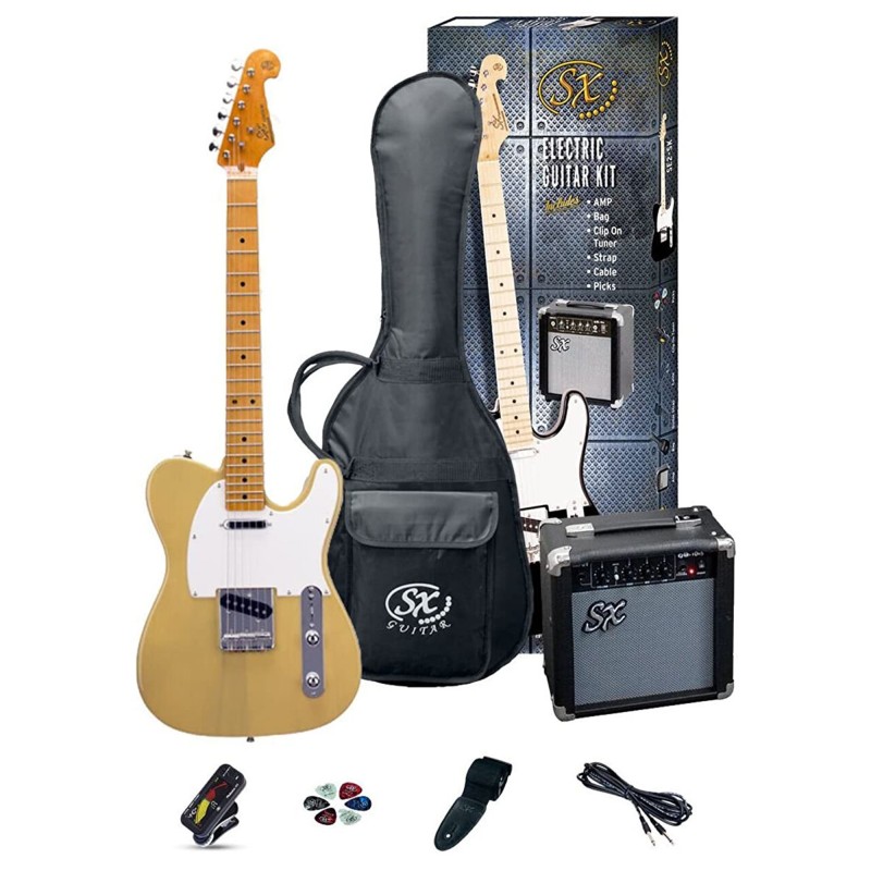 SX Guitar SE2-SK-BSB SE2 Electric Package Guitar - Butter Scotch Blonde