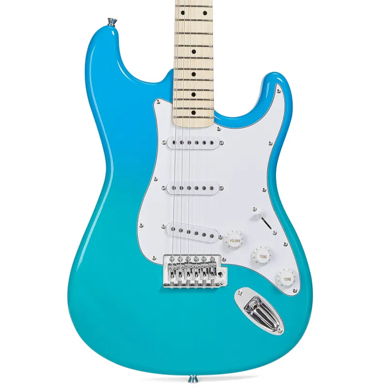 SX Guitar SEM1 ST Electric with Bag - Blue Glow