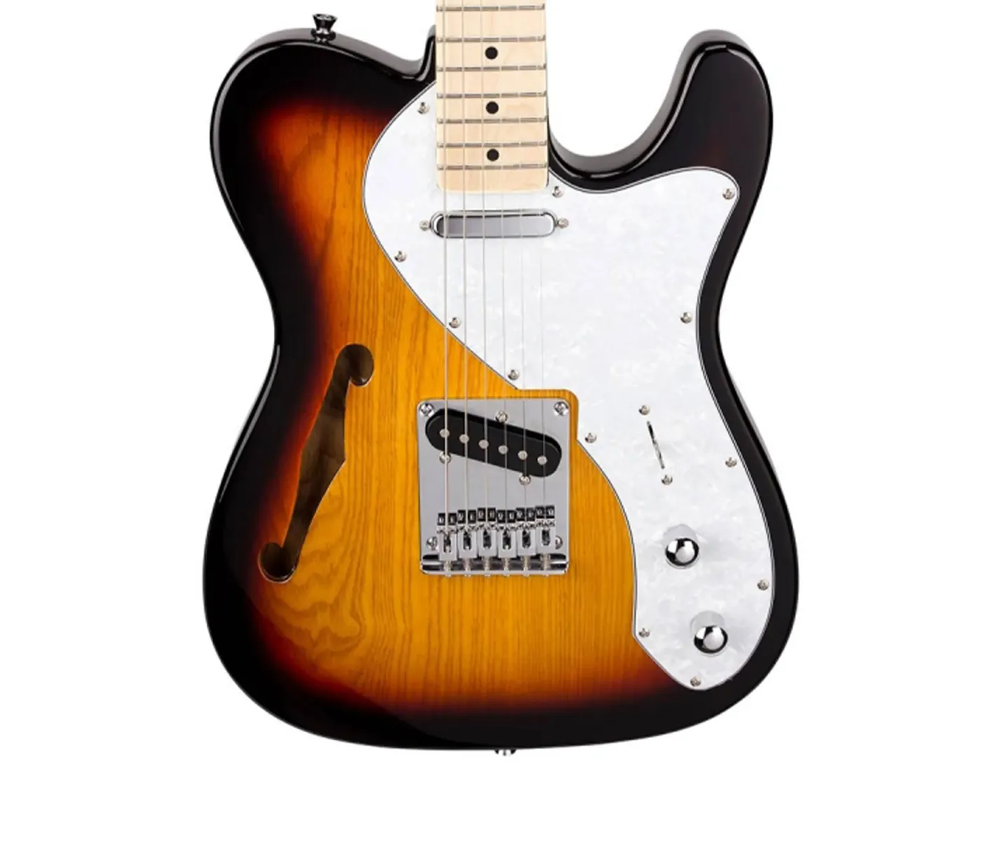 SX Guitar Semi Hollow Body Telecaster Electric Guitar - Sunburst