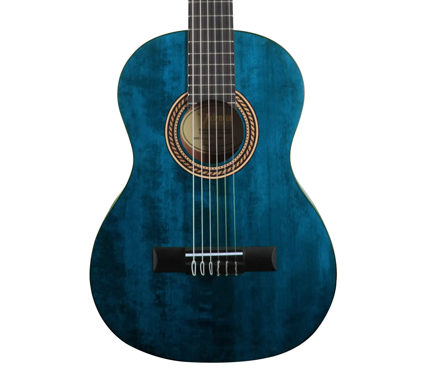 Valencia VC202TBU Transparent Blue Classical Guitar - 1/2 Size