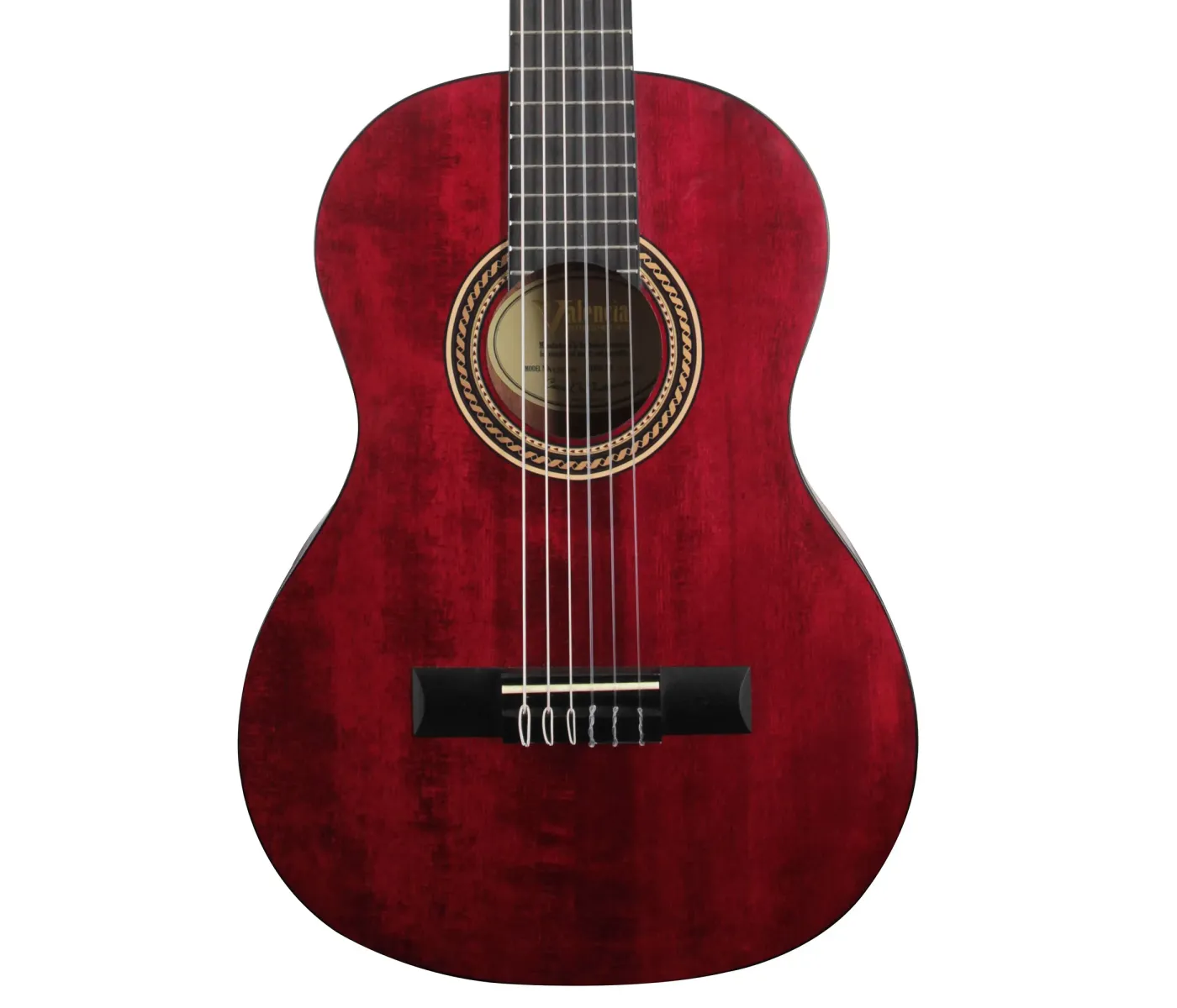 Valencia VC202TWR Transparent Wine Red Classical Guitar - 1/2 Size