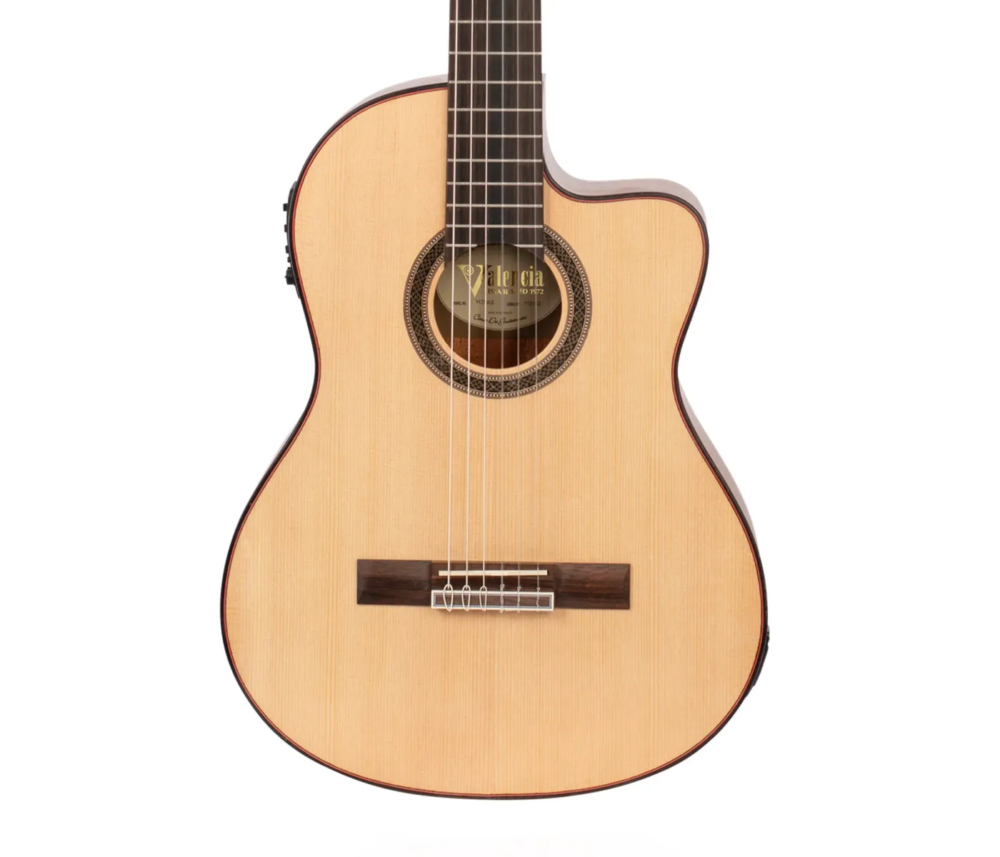 Valencia VC704CE Classical Cutaway Guitar with Pickup - Natural