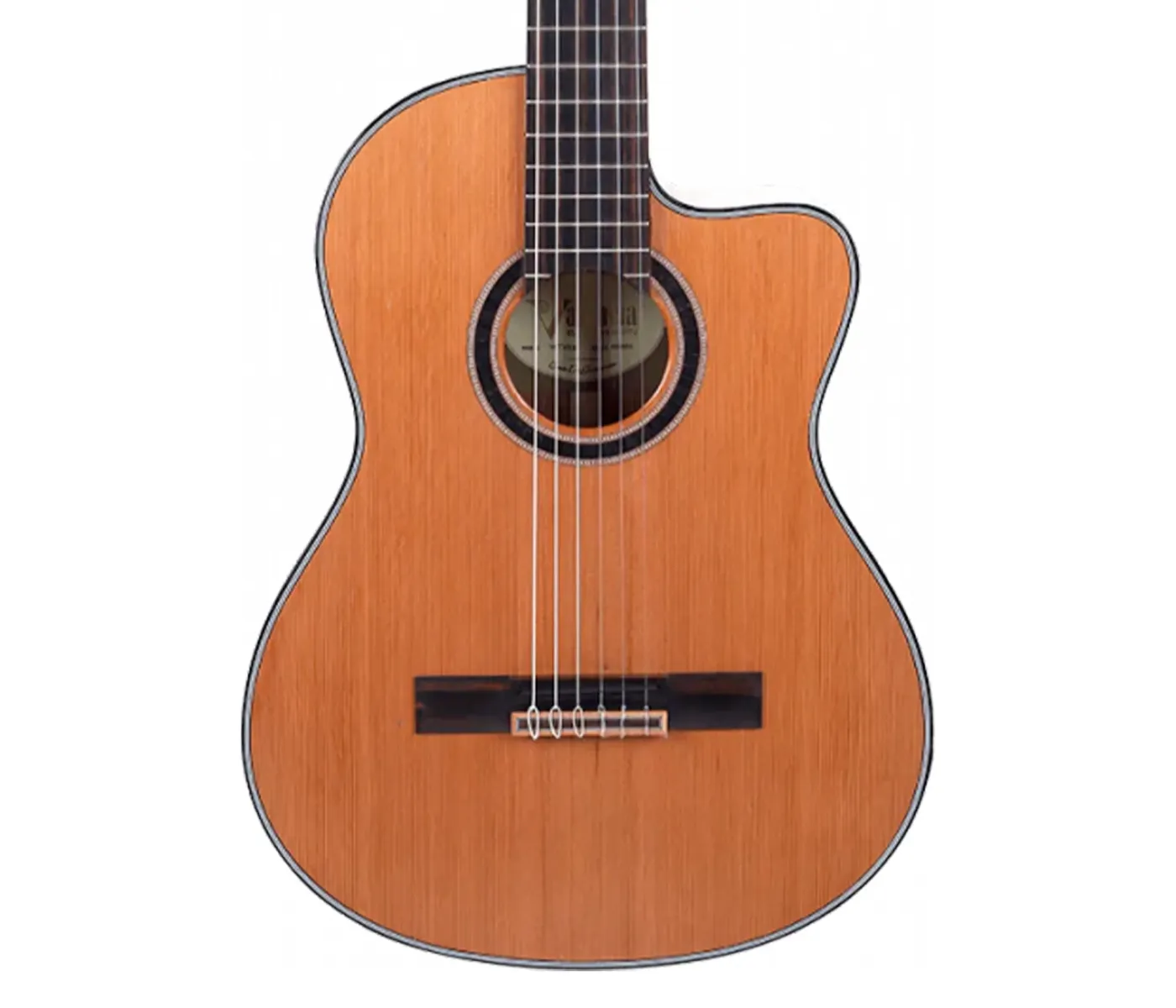 Valencia VC774TCE Thinline Cutaway Solid Red Cedar Top Electro Classical - Natural