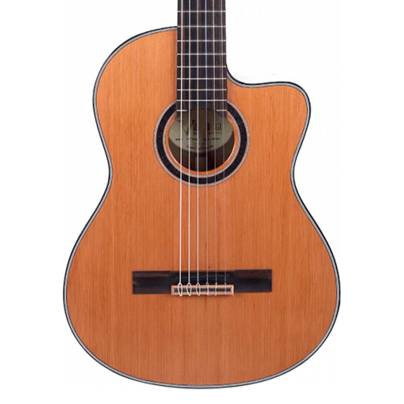 Valencia VC774TCE Thinline Cutaway Solid Red Cedar Top Electro Classical - Natural