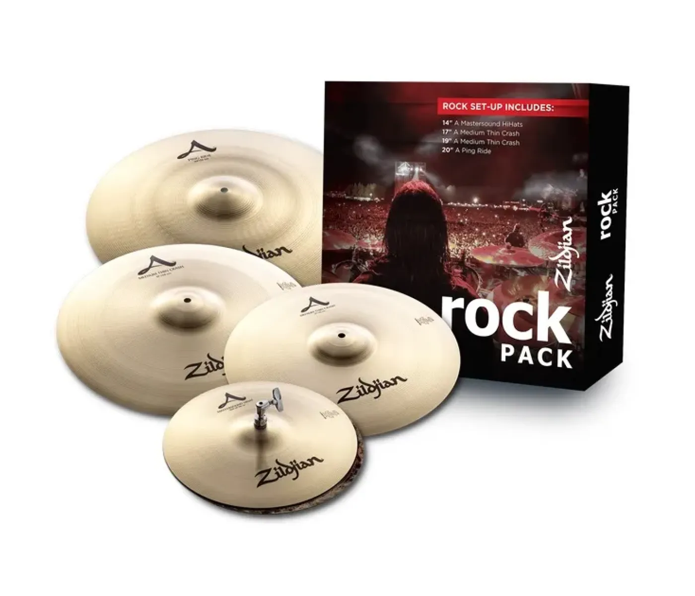 Zildjian A0801R A Rock 4-Piece Cymbal Set - 14/17/19/20 inch