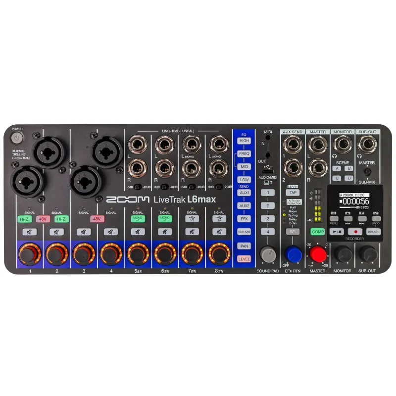 Zoom L6max/230EU LiveTrak Digital Mixer - 12 Channels - 2 Years Warranty