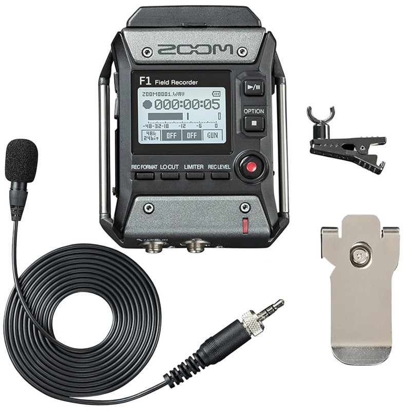 Zoom F1-LP Field Recorder and Lavalier Mic