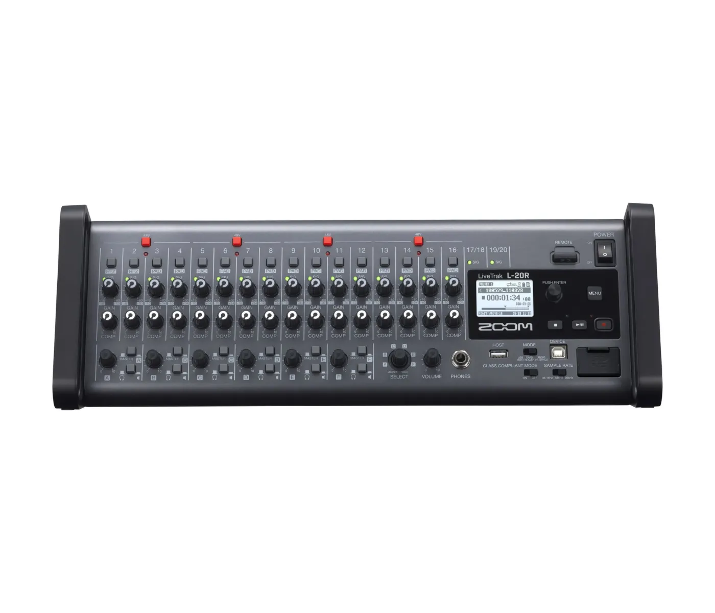 Zoom L-20R LiveTrak Digital Mixer Recorder - 20 Channels- 2 Years Warranty